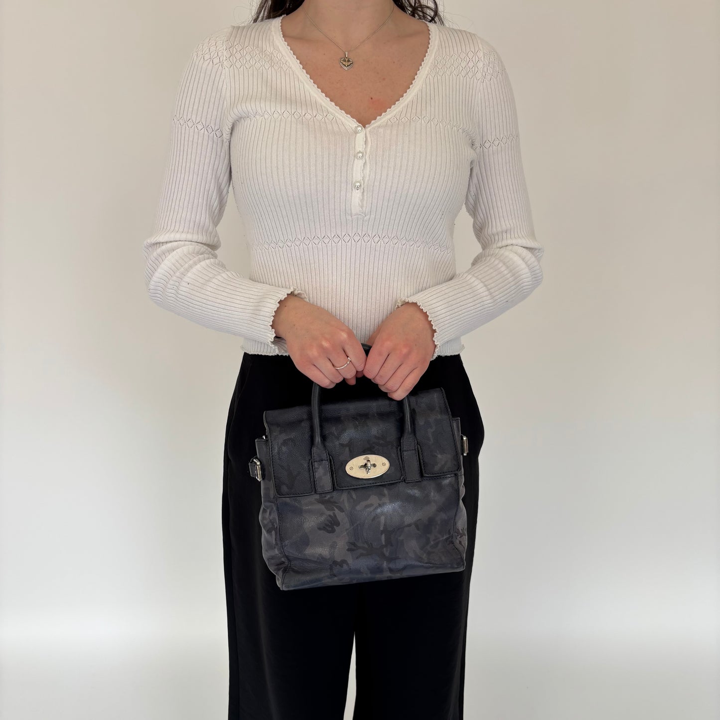 Mulberry Navy Camoflauge Leather Cara Delevigne Backpack