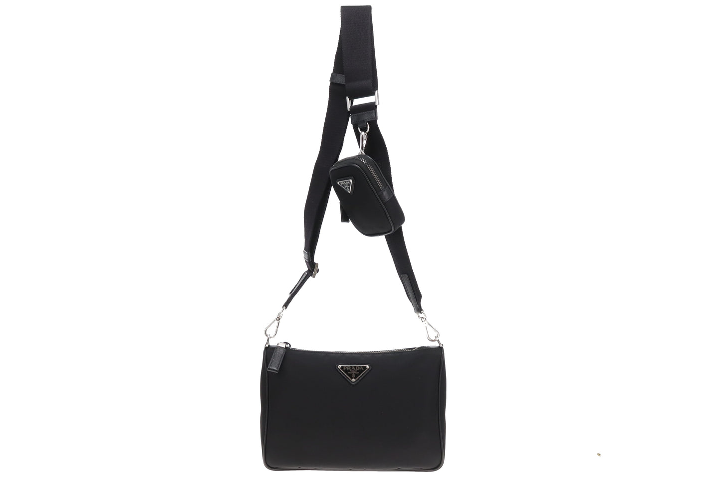 Prada Black Nylon Re-Edition Square Crossbody Bag