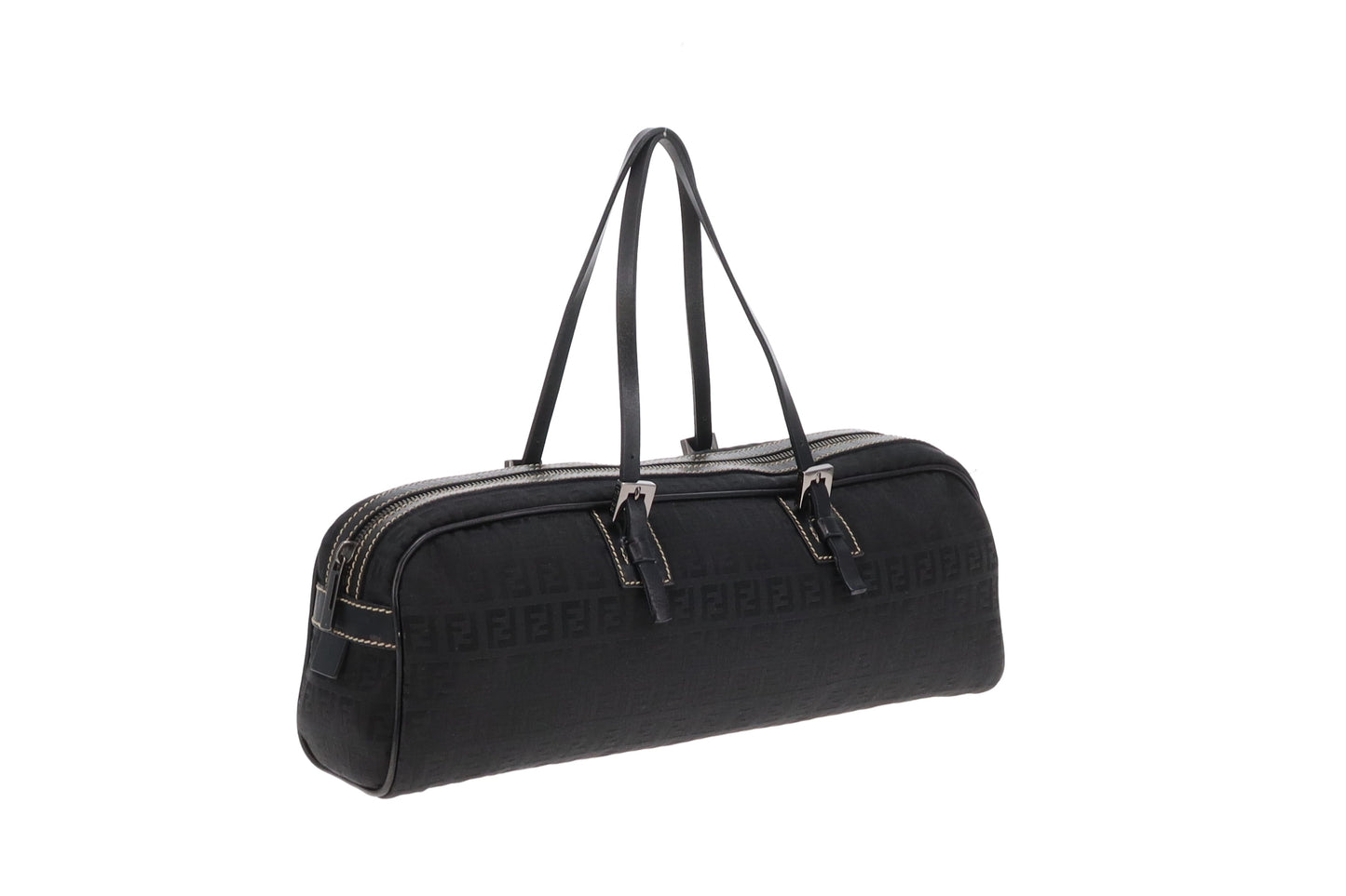 Fendi Bauletto Long Bag Black Zucchino