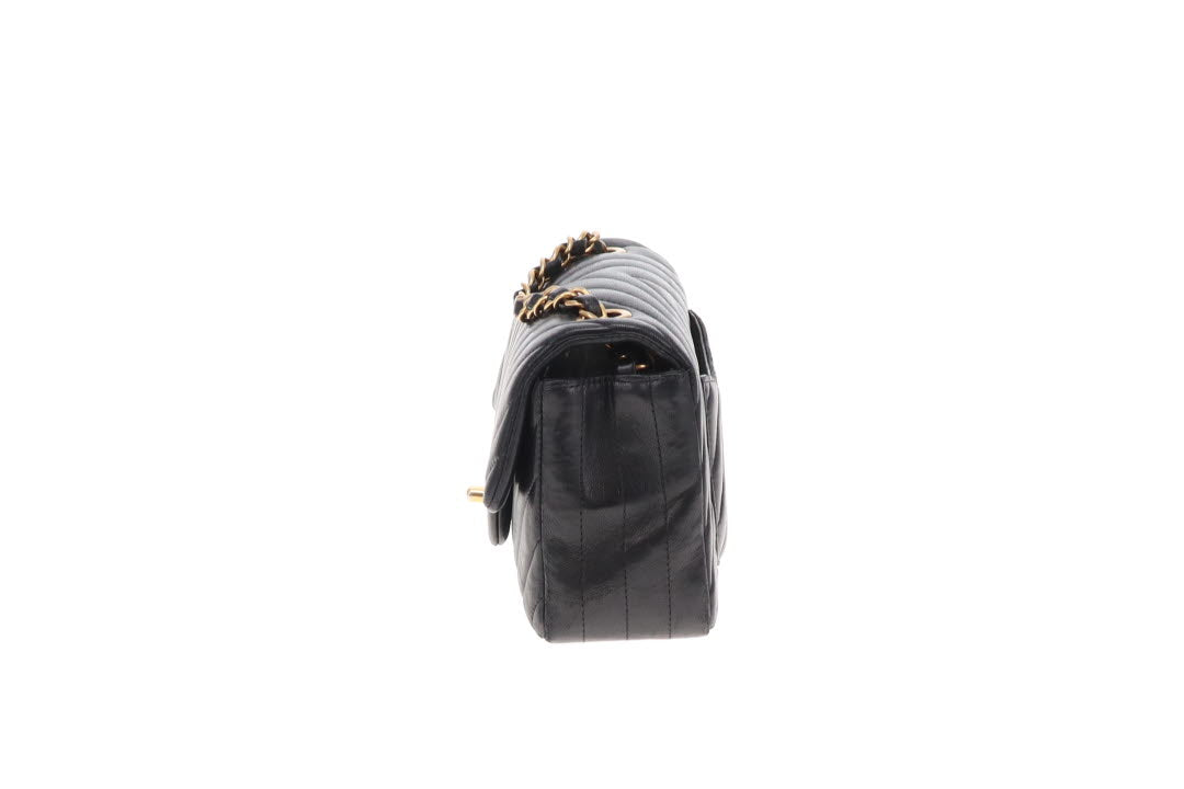 Chanel Mini Rectangular Classic Flap Black Chevron Lambskin 2015/16