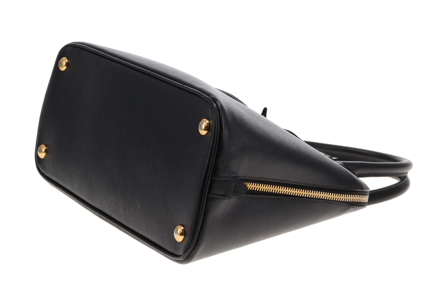 Prada Dome Bag With Strap Black Saffiano Leather GHW