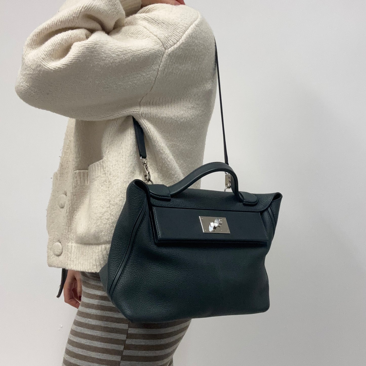 Hermes 24/24 Vert Cypress In Togo & Swift Leather Size 29