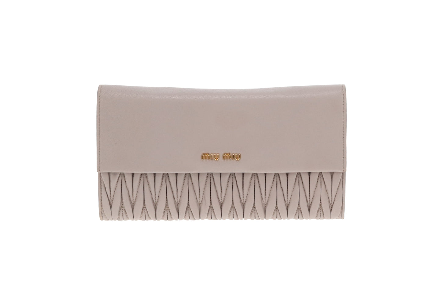 Miu Miu Flap Clutch Grey Matelasse