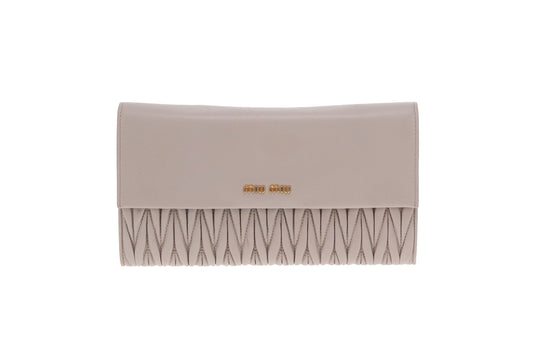 Miu Miu Flap Clutch Grey Matelasse