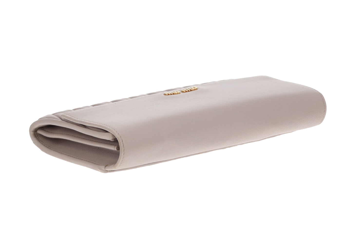 Miu Miu Flap Clutch Grey Matelasse