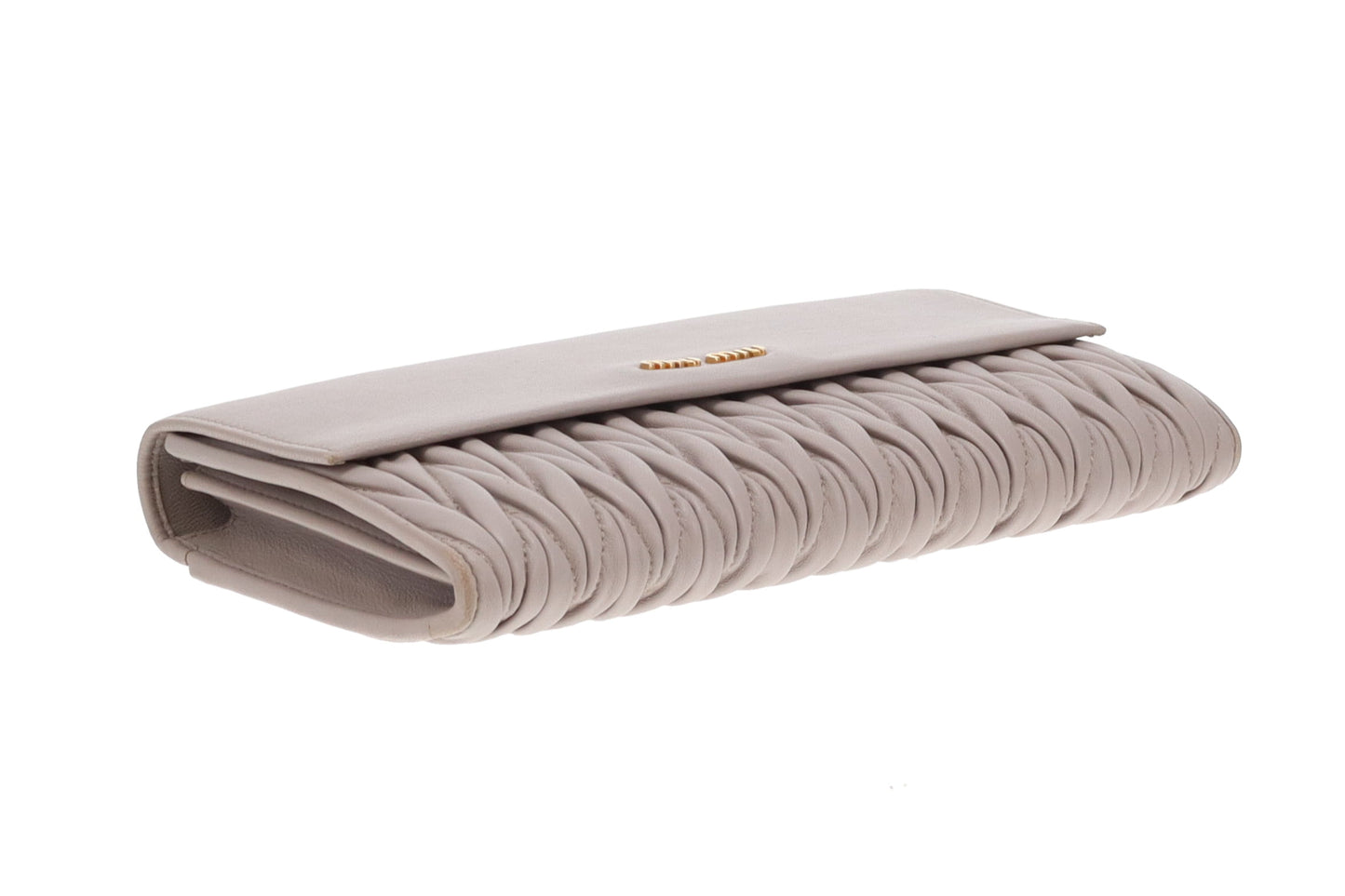 Miu Miu Flap Clutch Grey Matelasse