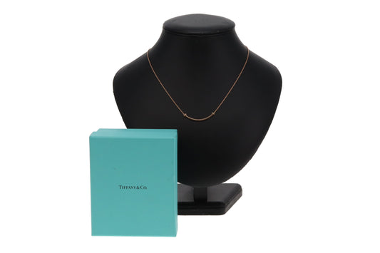 Tiffany & Co T Smile Necklace Small 18k Rose Gold