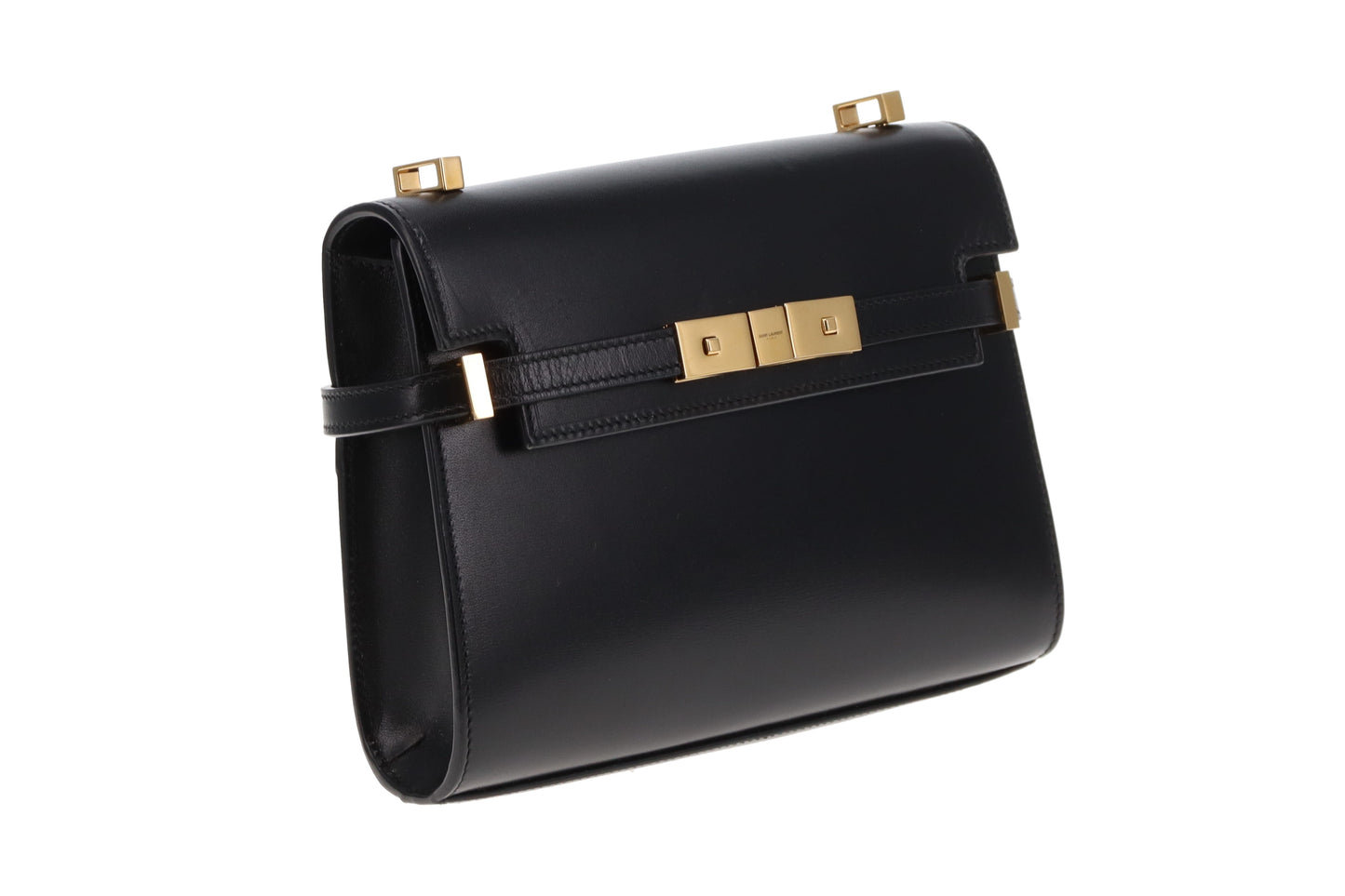 Saint Laurent Manhattan Mini Black Box Leather Shoulder Bag
