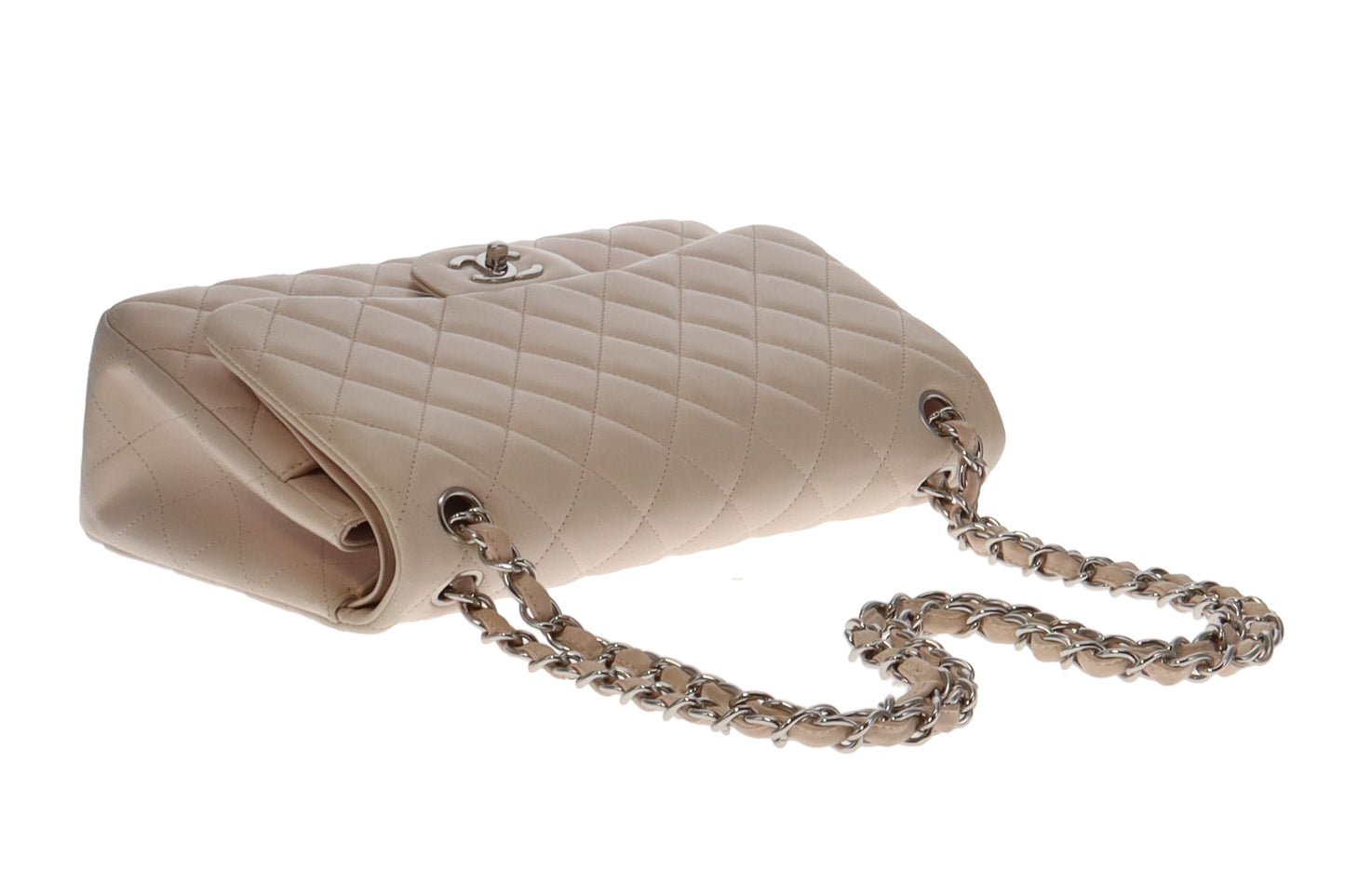 Chanel Ivory Lambskin Classic Jumbo Double Flap 2011