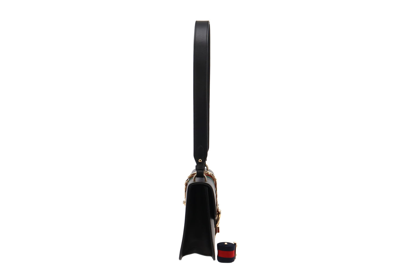 Gucci Black Smooth Leather Small Sylvie Shoulder Bag