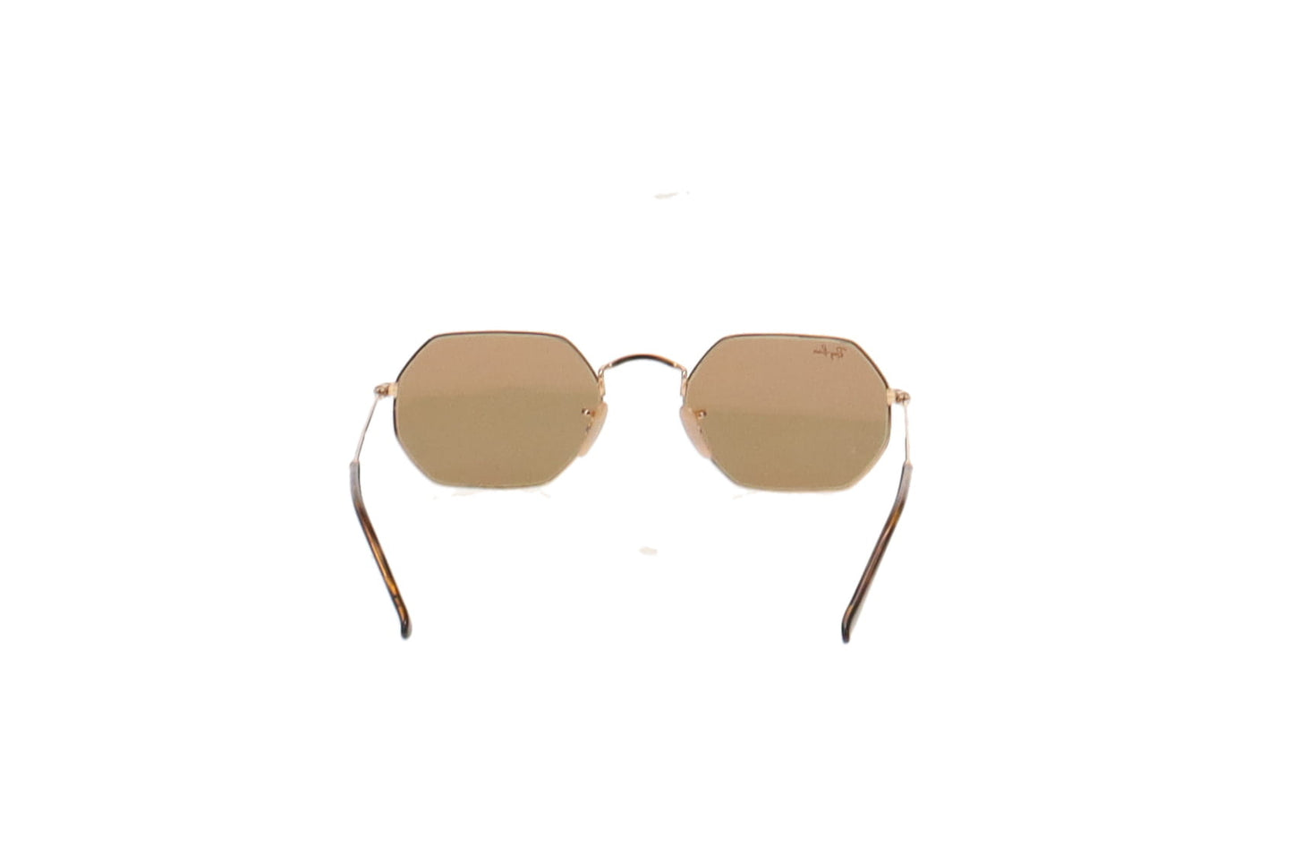 Ray-Ban Gold Frame, Rose Gold Mirrored Lens Octagonal Classic Sunglasses