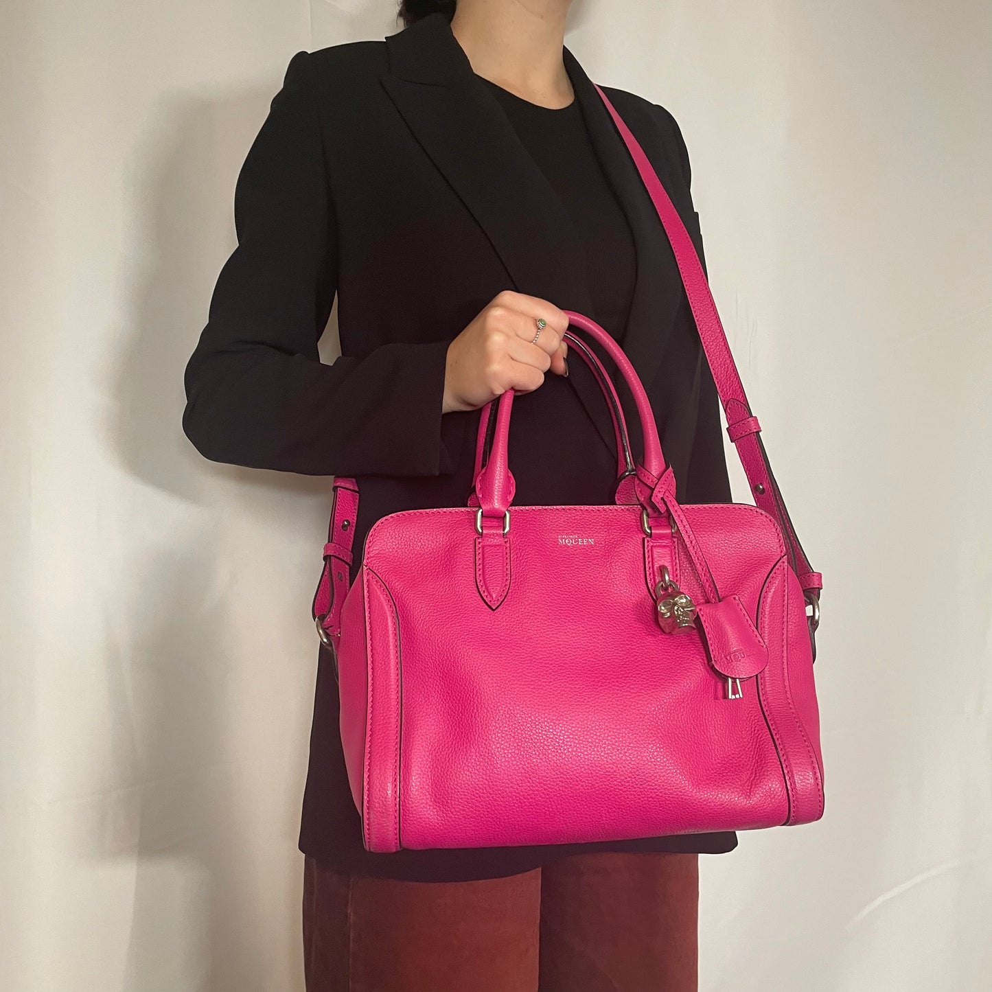 Alexander McQueen Pink Leather Skull Tote