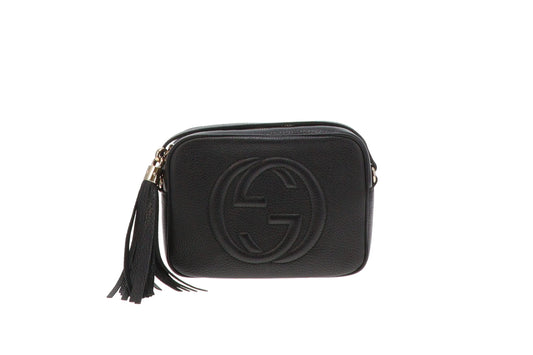 Gucci Black Pebbled Leather Classic Soho Disco Camera Bag