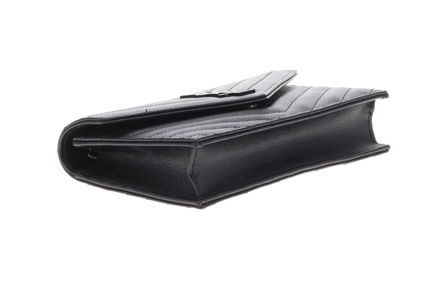 Saint Laurent Cassandre Chain Wallet All Black 2023