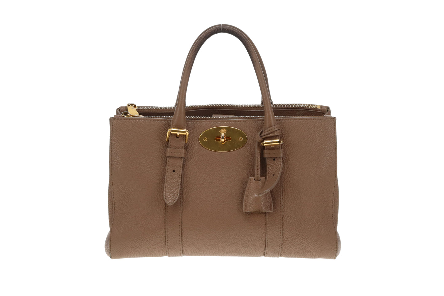 Mulberry Double Zip Bayswater Small Taupe GHW