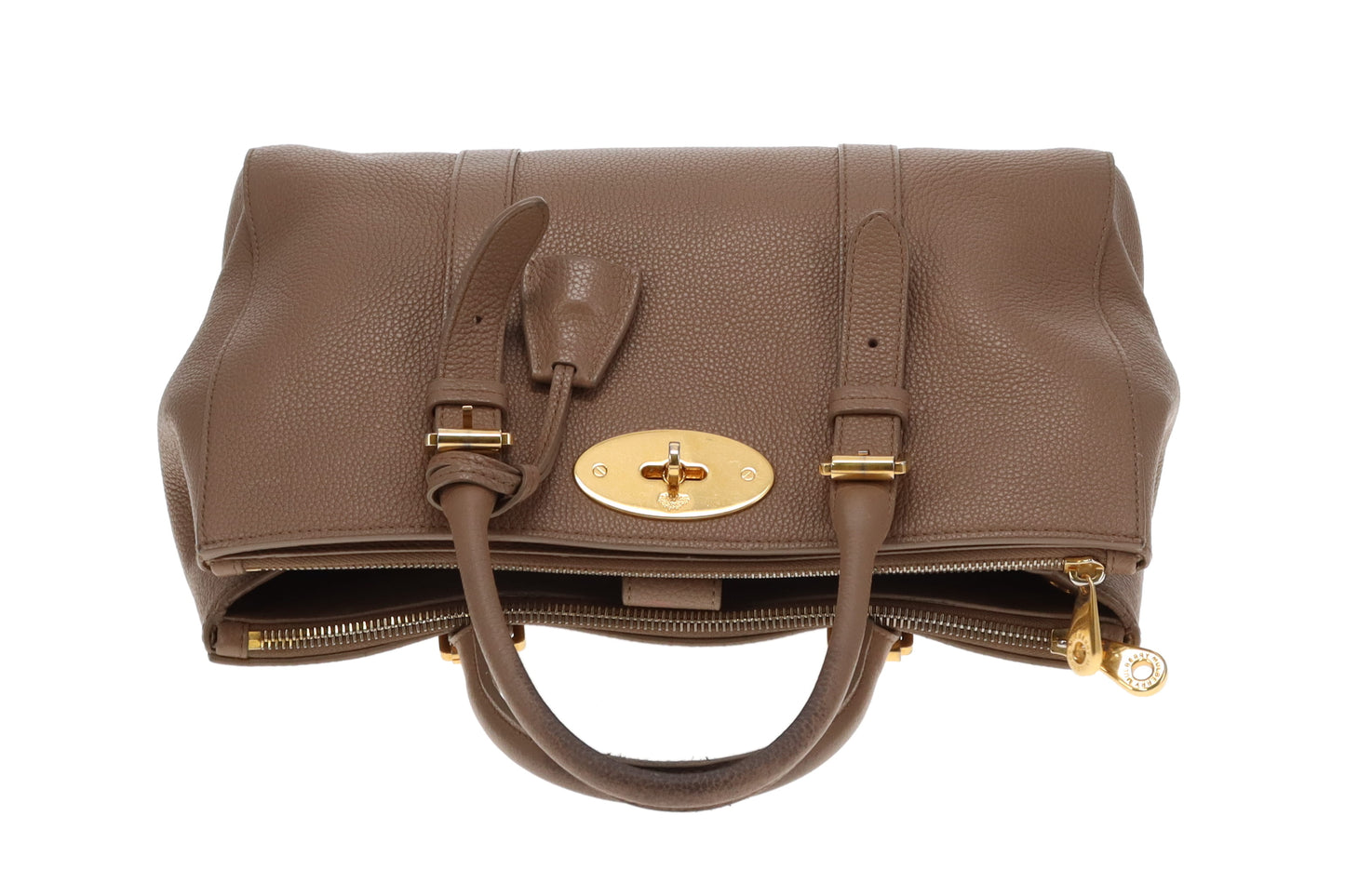 Mulberry Double Zip Bayswater Small Taupe GHW