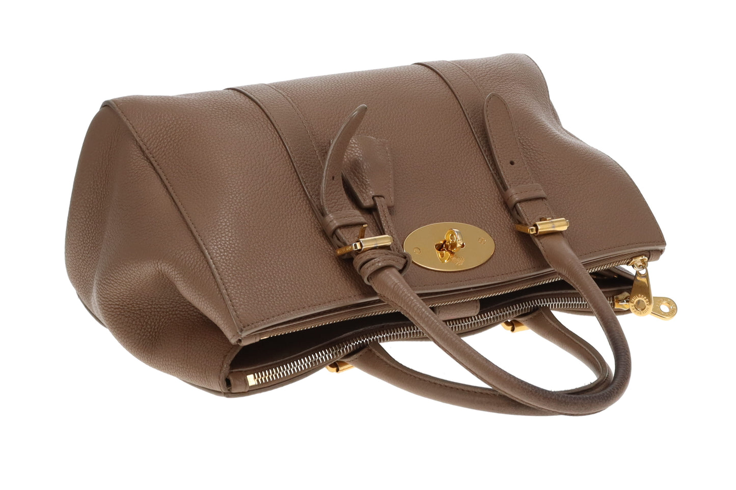 Mulberry Double Zip Bayswater Small Taupe GHW