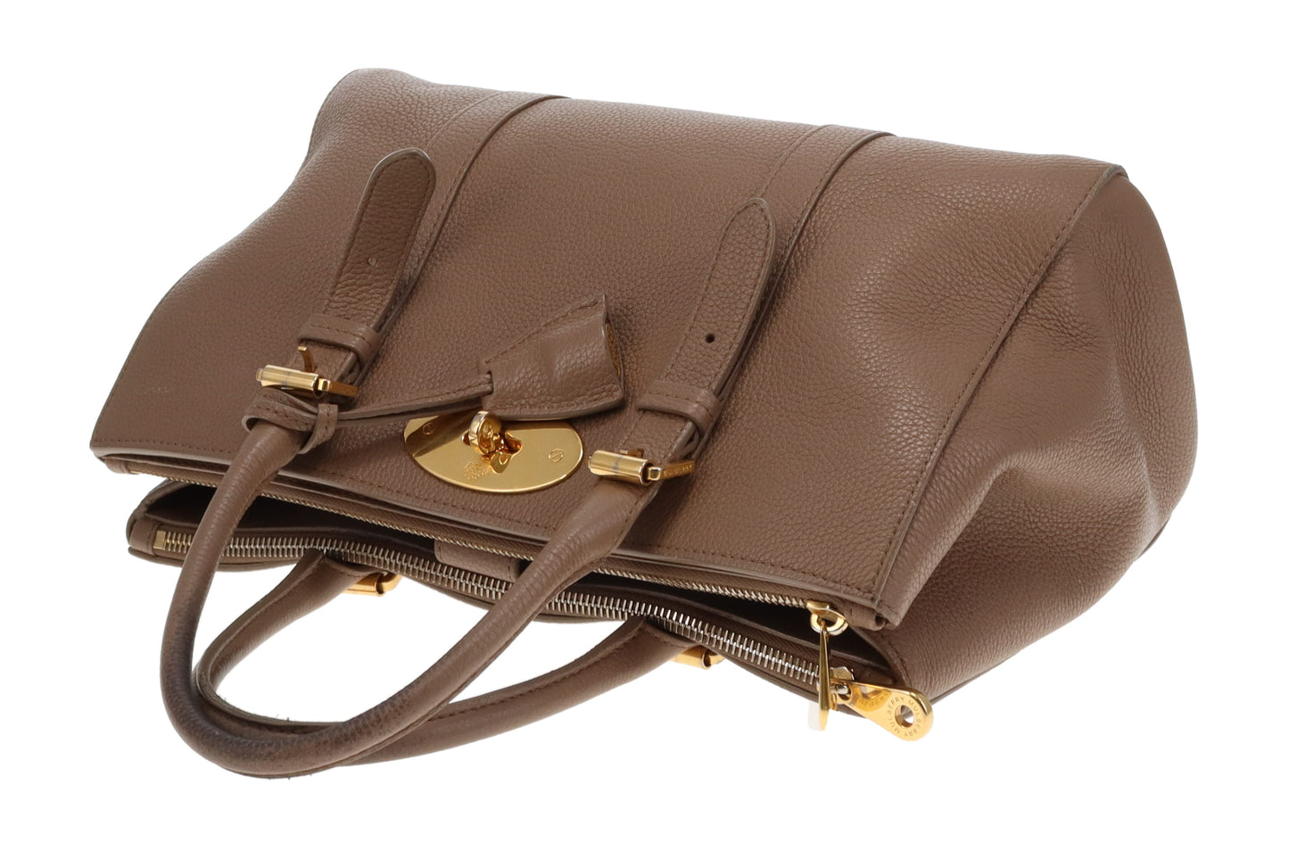 Mulberry Double Zip Bayswater Small Taupe GHW