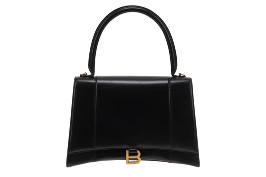 Balenciaga Hourglass Black Leather Large Bag