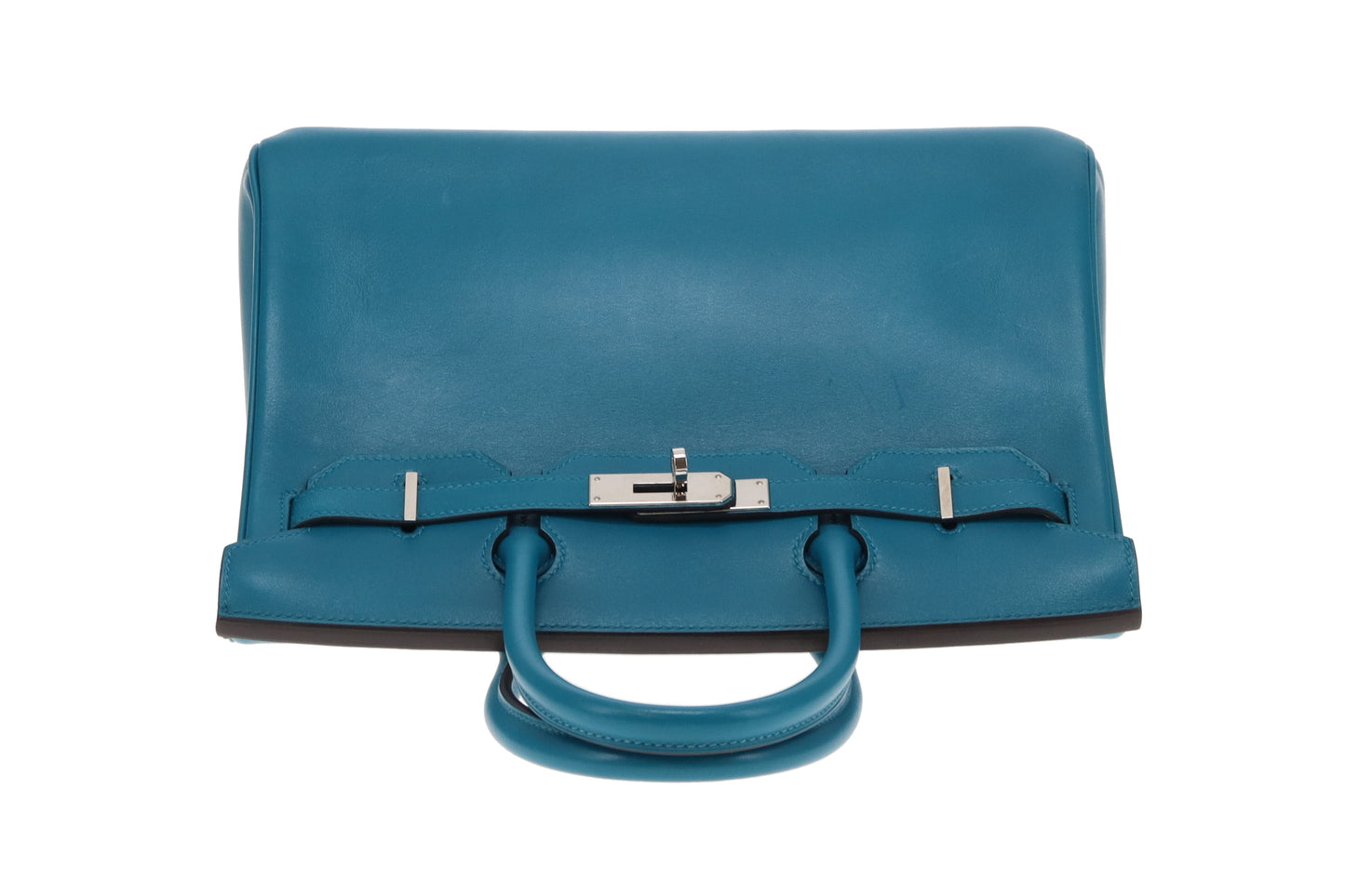 Hermes Bleu Izmir Tadelakt Leather Birkin 30 2018 (C no shape)