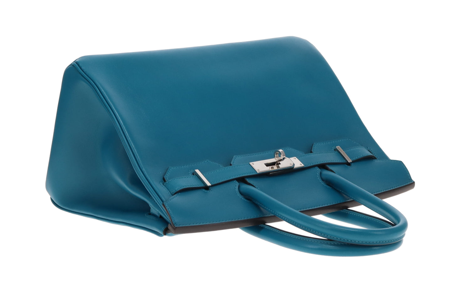 Hermes Bleu Izmir Tadelakt Leather Birkin 30 2018 (C no shape)