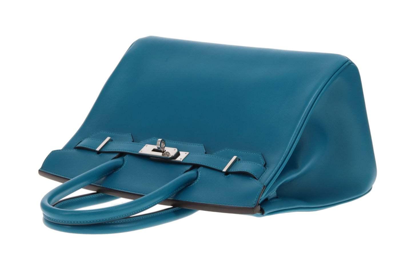 Hermes Bleu Izmir Tadelakt Leather Birkin 30 2018 (C no shape)