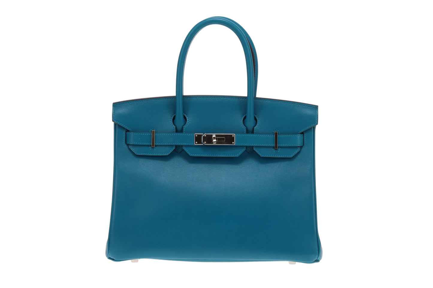 Hermes Bleu Izmir Tadelakt Leather Birkin 30 2018 (C no shape)
