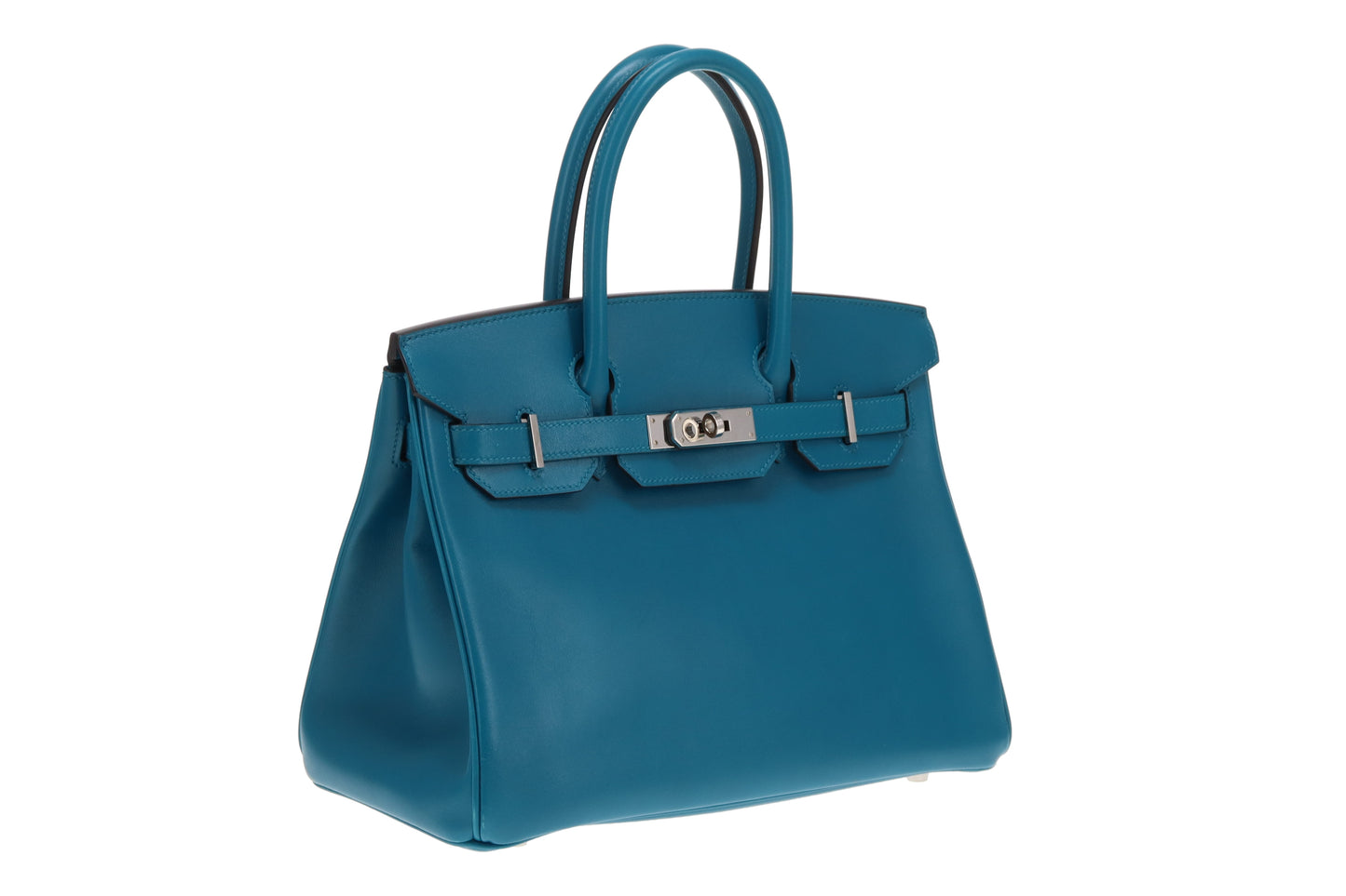 Hermes Bleu Izmir Tadelakt Leather Birkin 30 2018 (C no shape)