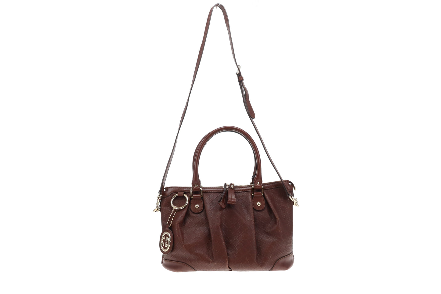 Gucci Sukey Brown In Diamante Patterned Leather
