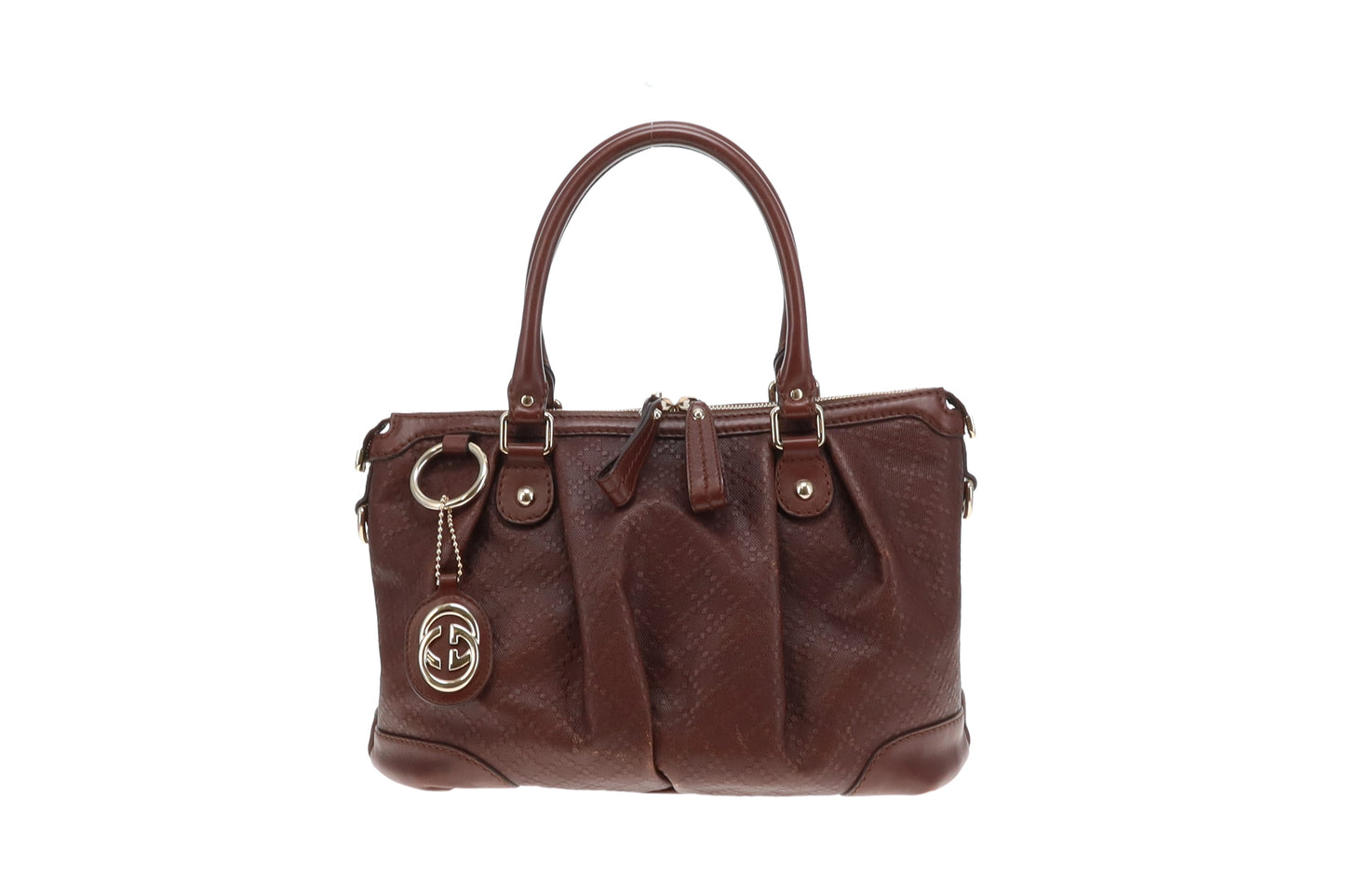 Gucci Sukey Brown In Diamante Patterned Leather