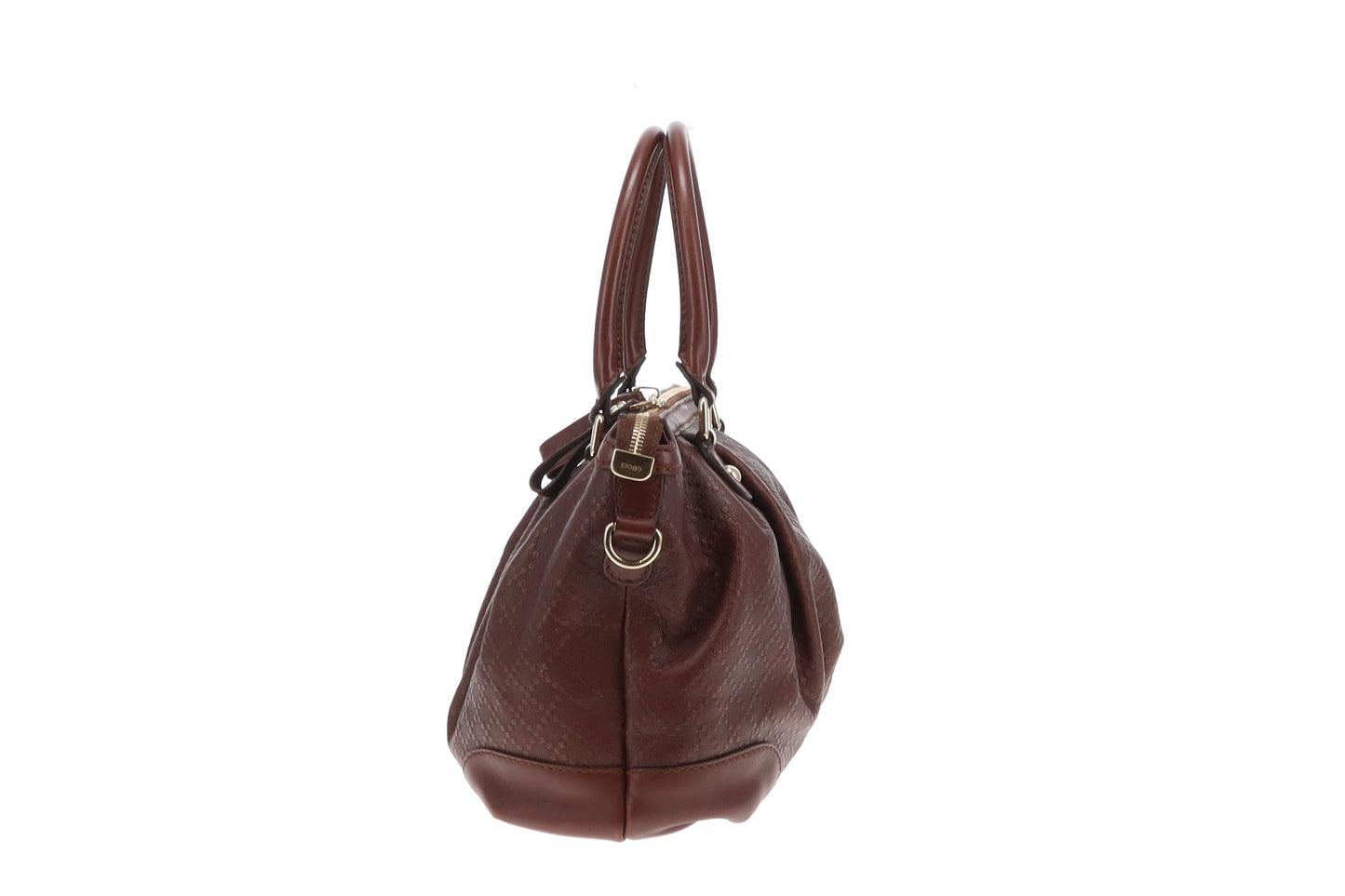 Gucci Sukey Brown In Diamante Patterned Leather