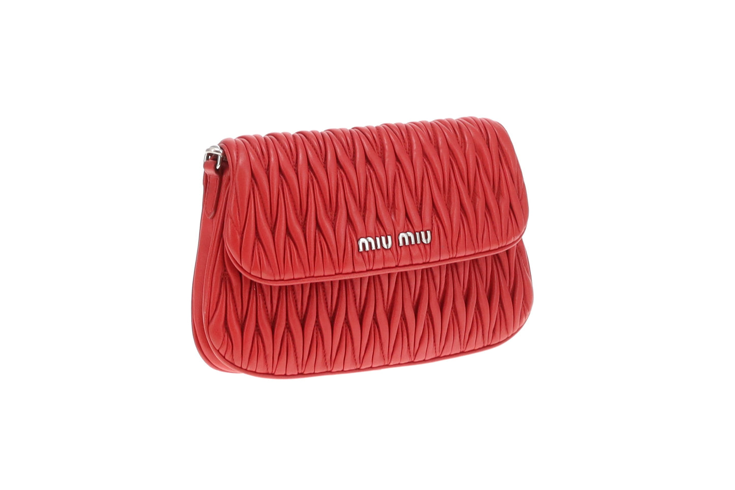 Miu Miu Flap Crossbody Red Matelasse SHW