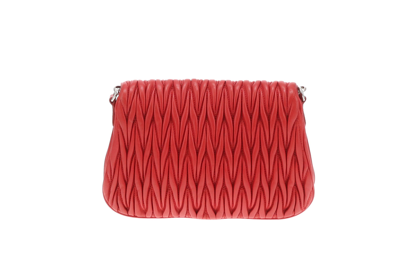 Miu Miu Flap Crossbody Red Matelasse SHW