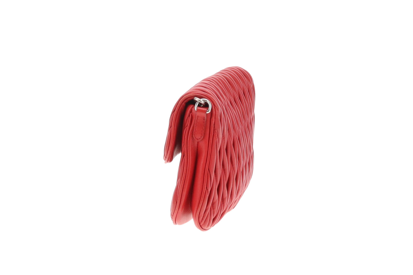 Miu Miu Flap Crossbody Red Matelasse SHW