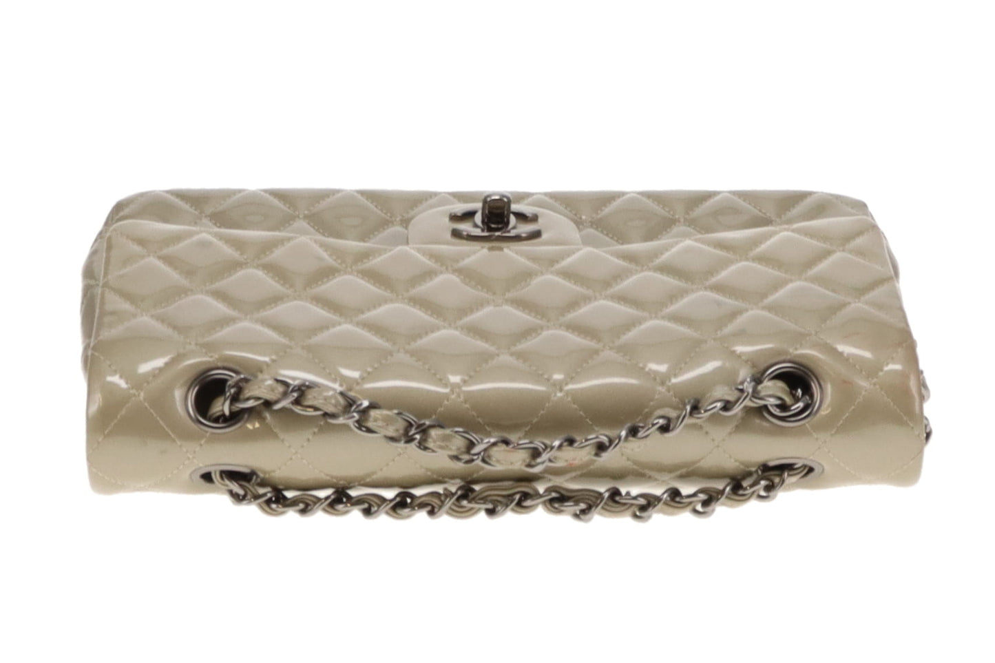 Chanel Classic Medium Double Flap Metallic Sage Green Patent GMH 2012/13