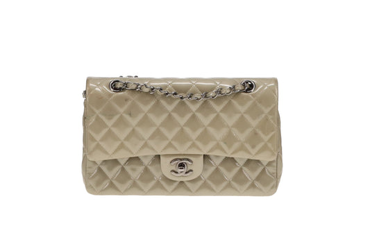 Chanel Classic Medium Double Flap Metallic Sage Green Patent GMH 2012/13