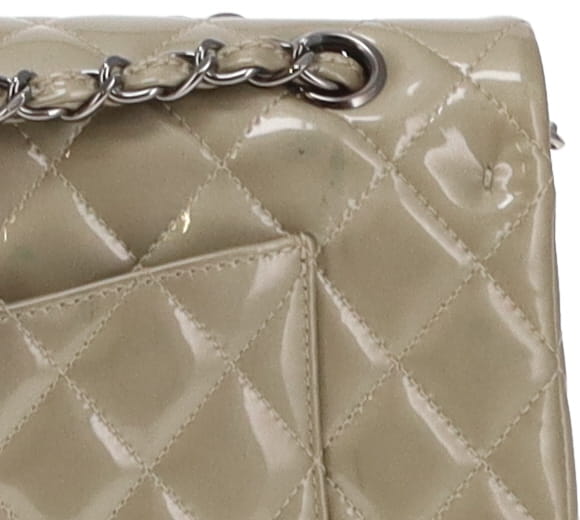 Chanel Classic Medium Double Flap Metallic Sage Green Patent GMH 2012/13
