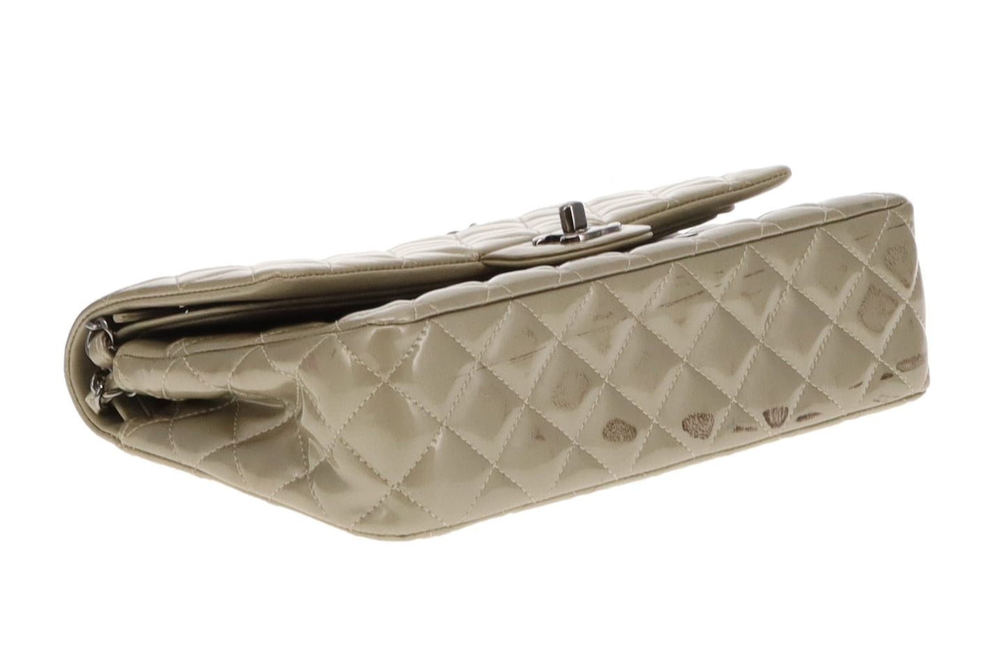 Chanel Classic Medium Double Flap Metallic Sage Green Patent GMH 2012/13