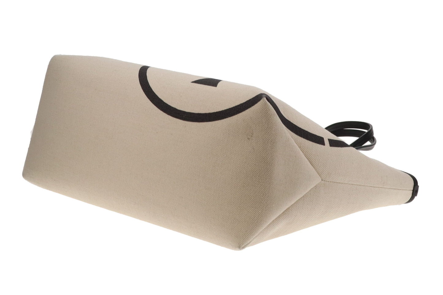 Mulberry Logo Tote Bag Ecru Canvas and Black Leather