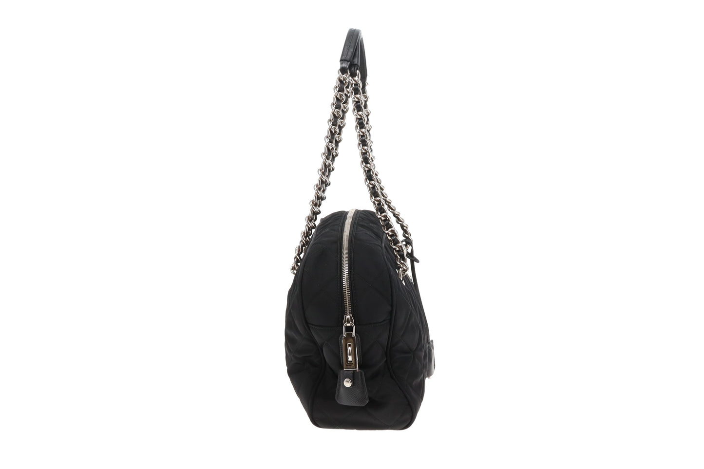 Prada Shoulder Bag Black Quilted Nylon SHW
