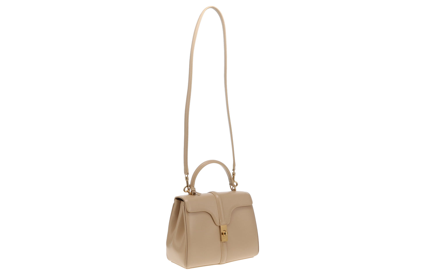 Celine Beige Small 16 Bag In Satiny Calfskin Beige