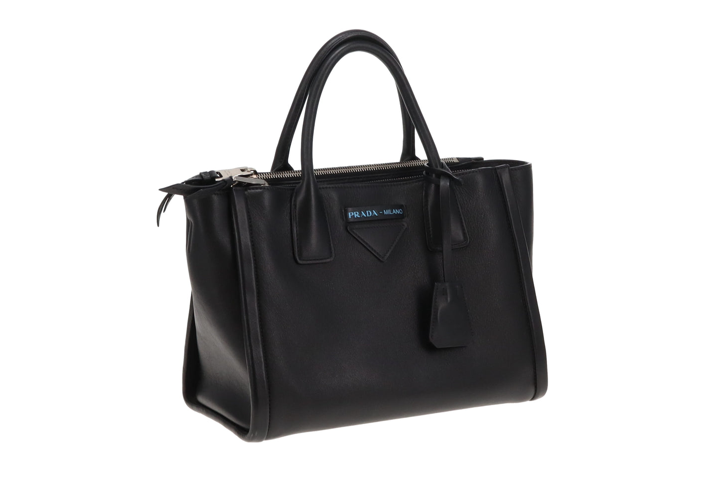 Prada Black Leather SHW Concept Tote with Strap