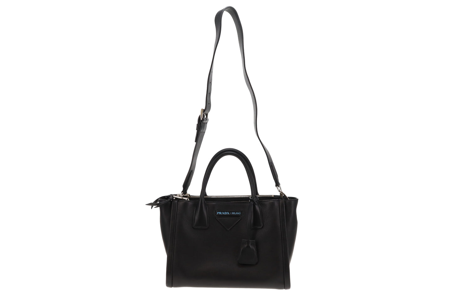 Prada Black Leather SHW Concept Tote with Strap
