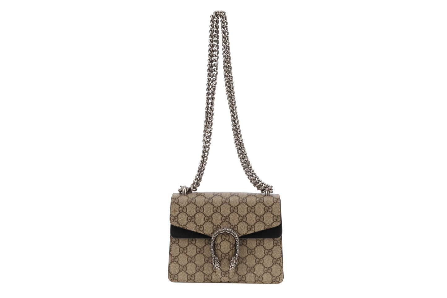 Gucci GG Supreme and Black Suede Mini Dionysus Bag