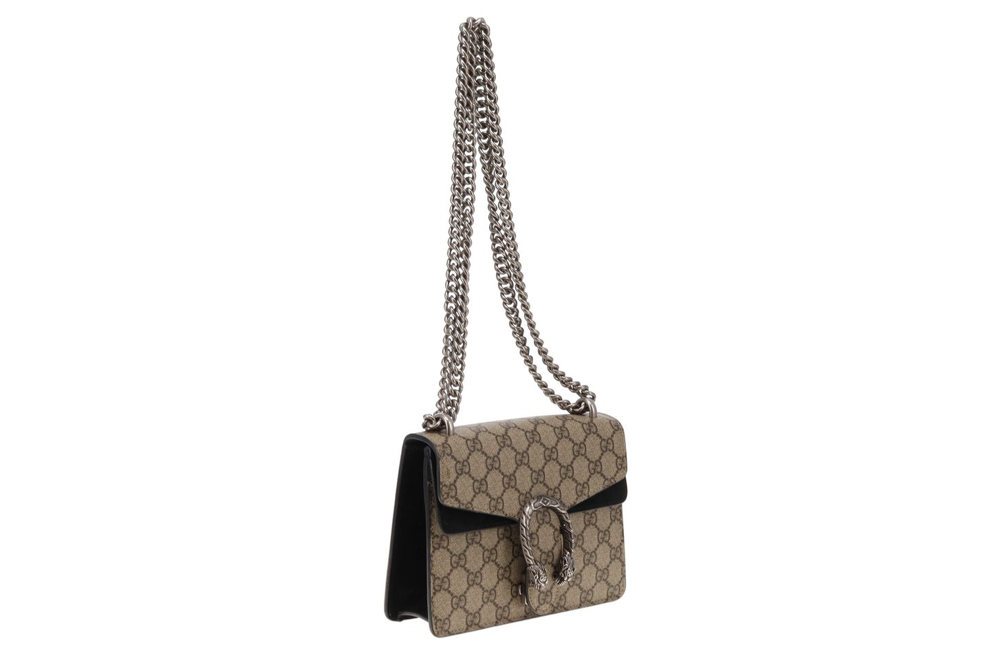 Gucci GG Supreme and Black Suede Mini Dionysus Bag