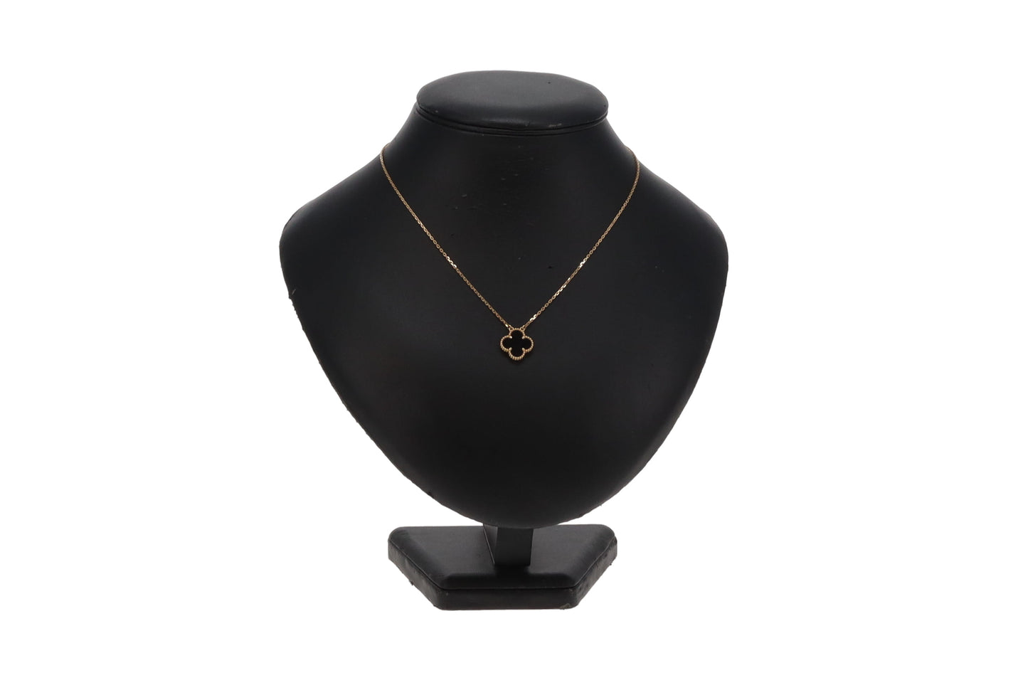 Van Cleef & Arpels 18K Yellow Gold and Onyx Vintage Alhambra Pendant