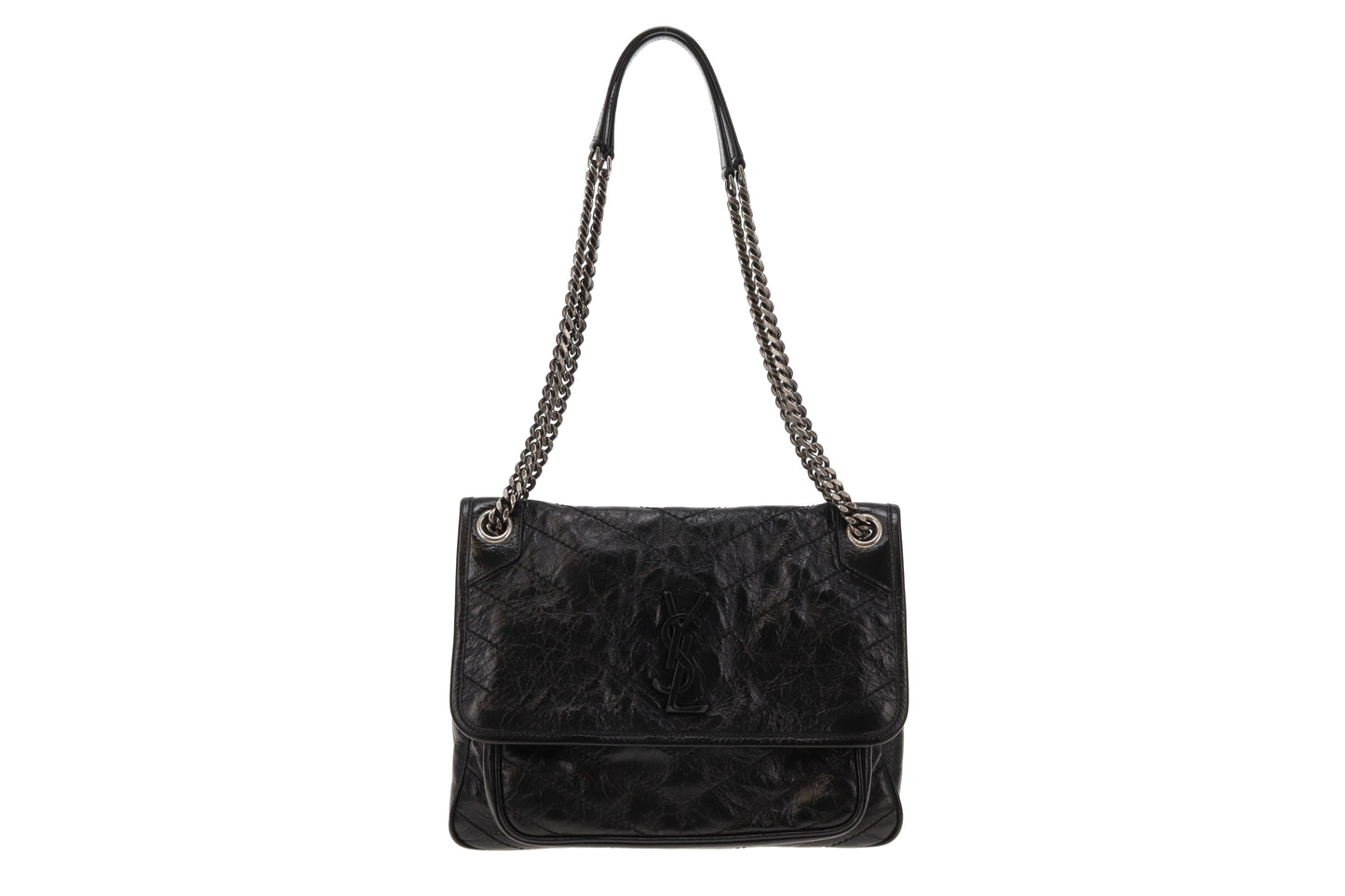 Saint Laurent Black Vintage Leather Medium Niki 2023
