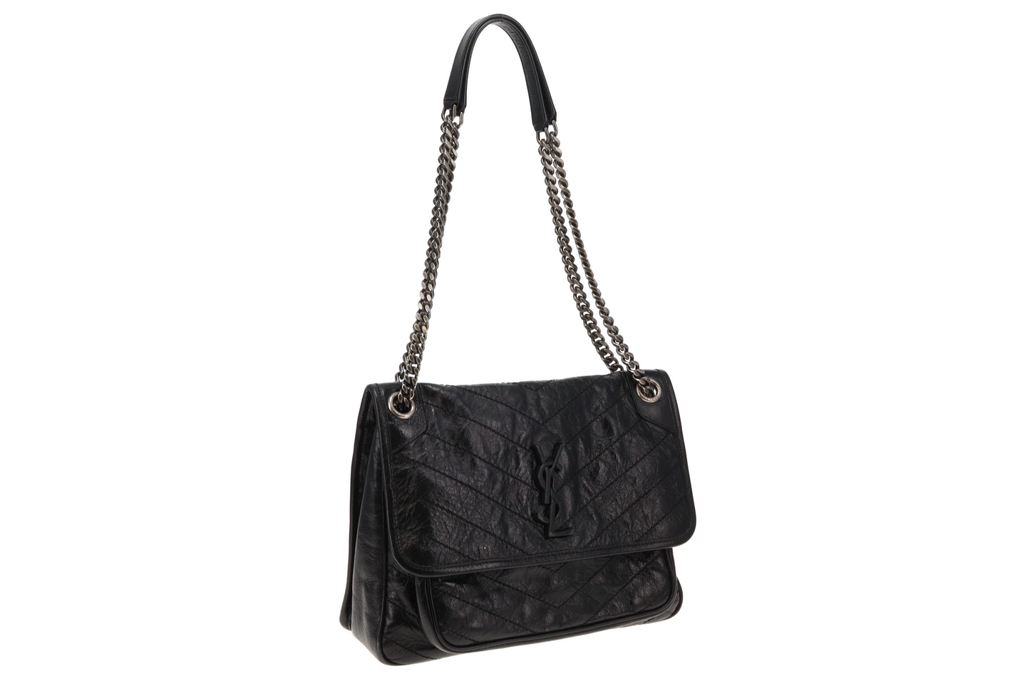 Saint Laurent Black Vintage Leather Medium Niki 2023