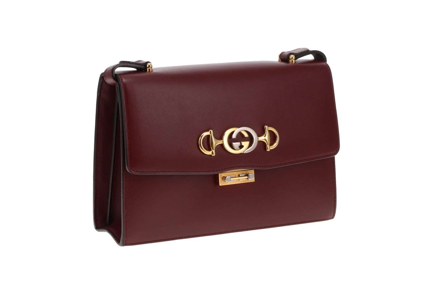 Gucci Zumi Flap Crossbody Bag In Merlot