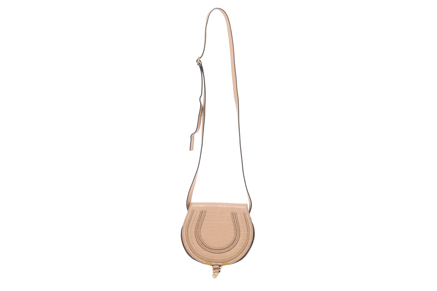 Chloe Marcie Mini Nude Croc Embossed